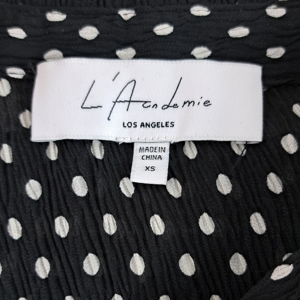 L'Academie Black & White Polka Dot Long-Sleeve Blouse - Picture 11 of 14